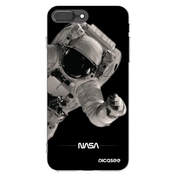 Picasee Apple iPhone 8 Plus Hülle - Transparentes Silikon - Astronaut Big