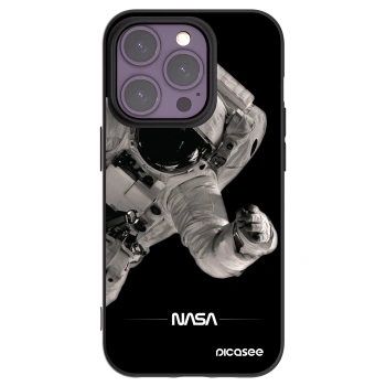 Picasee Apple iPhone 14 Pro Hülle - Schwarzes Silikon - Astronaut Big