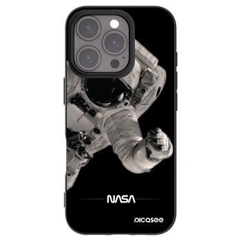 Picasee Apple iPhone 16 Pro Hülle - Schwarzes Silikon - Astronaut Big