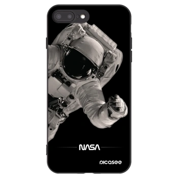 Picasee Apple iPhone 8 Plus Hülle - Schwarzes Silikon - Astronaut Big