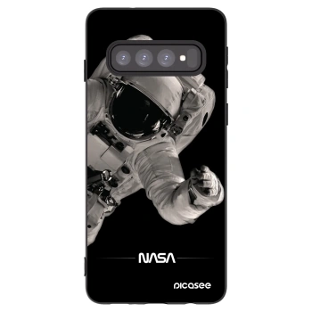 Picasee Samsung Galaxy S10 G973 Hülle - Schwarzes Silikon - Astronaut Big