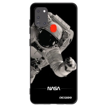 Picasee Samsung Galaxy A21s Hülle - Schwarzes Silikon - Astronaut Big