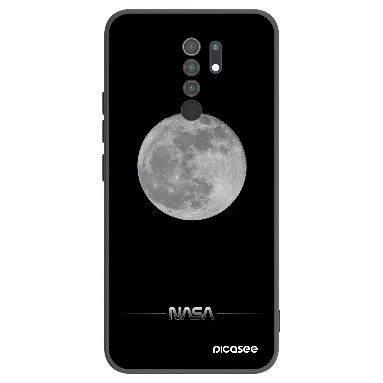 Picasee Xiaomi Redmi 9 Hülle - Schwarzes Silikon - Moon Minimal