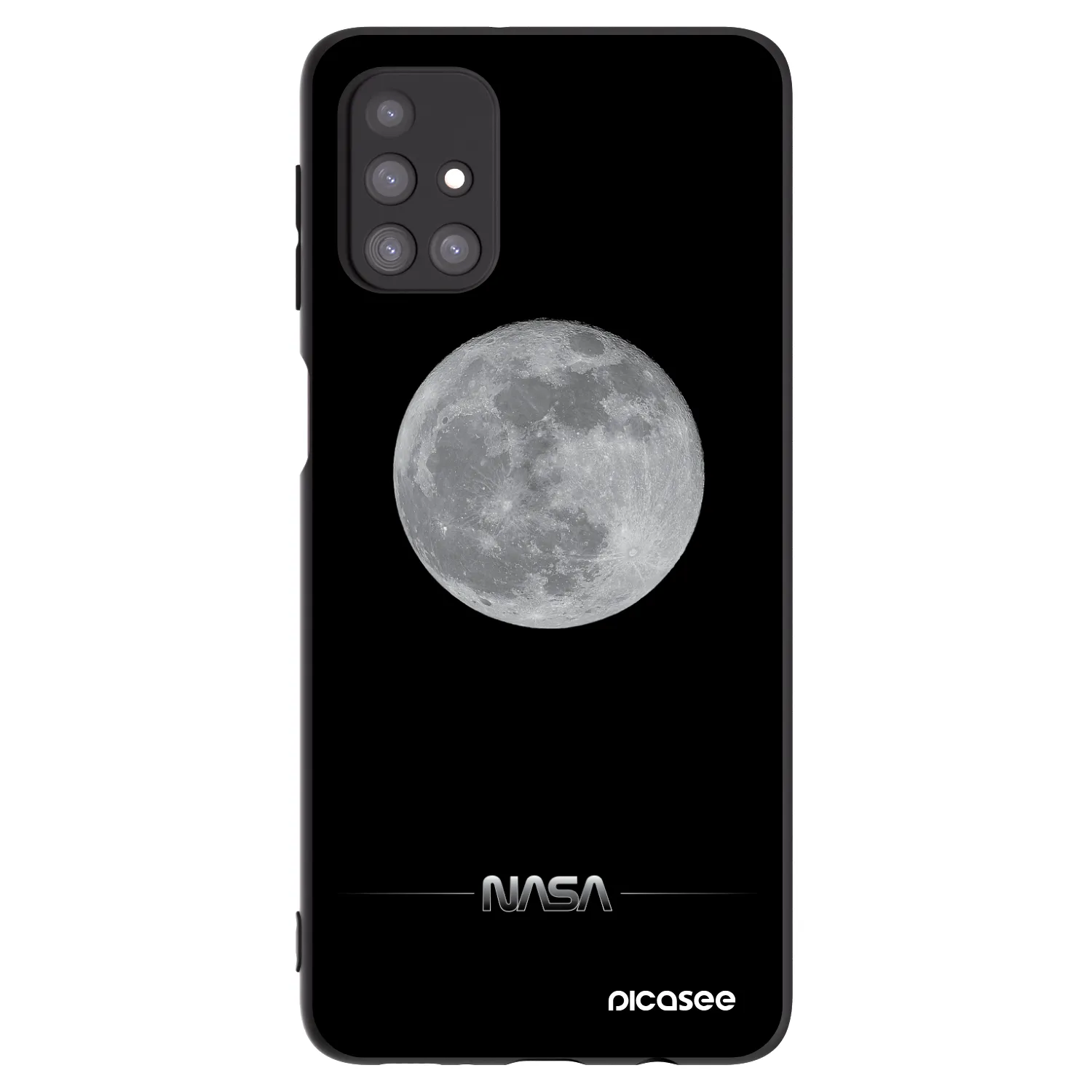 Picasee Samsung Galaxy M31s Hülle - Schwarzes Silikon - Moon Minimal