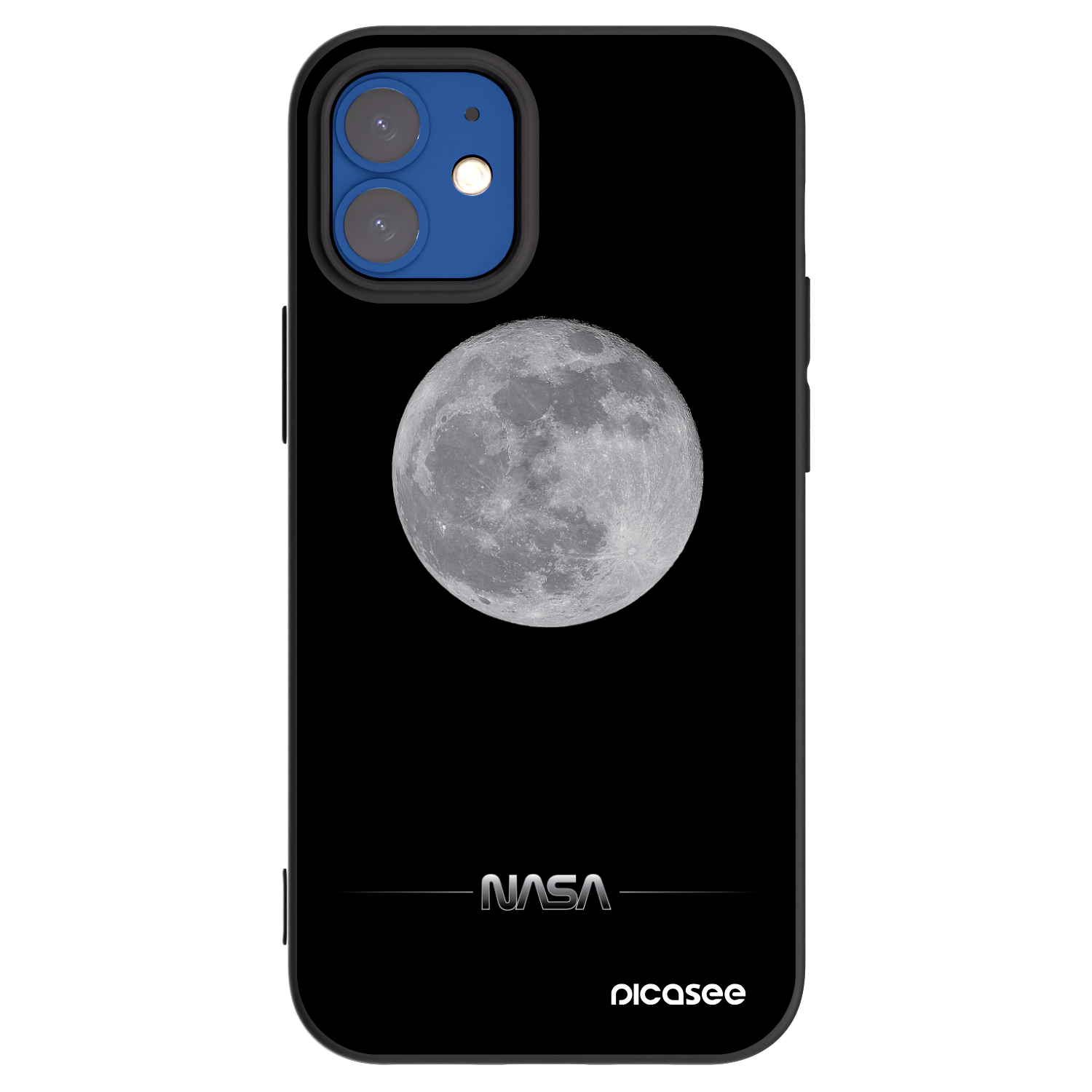 Picasee Apple iPhone 12 mini Hülle - Schwarzes Silikon - Moon Minimal