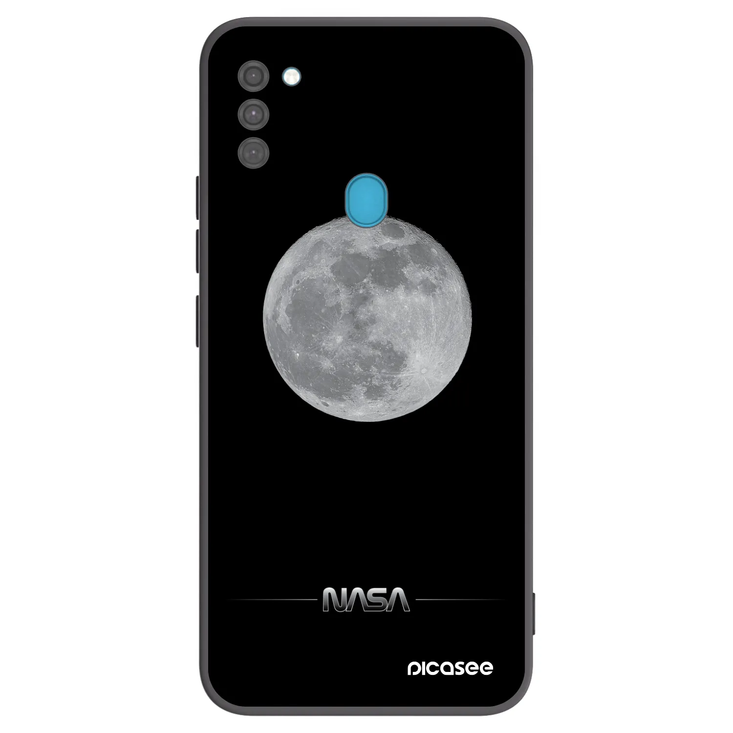Picasee Samsung Galaxy M11 Hülle - Schwarzes Silikon - Moon Minimal