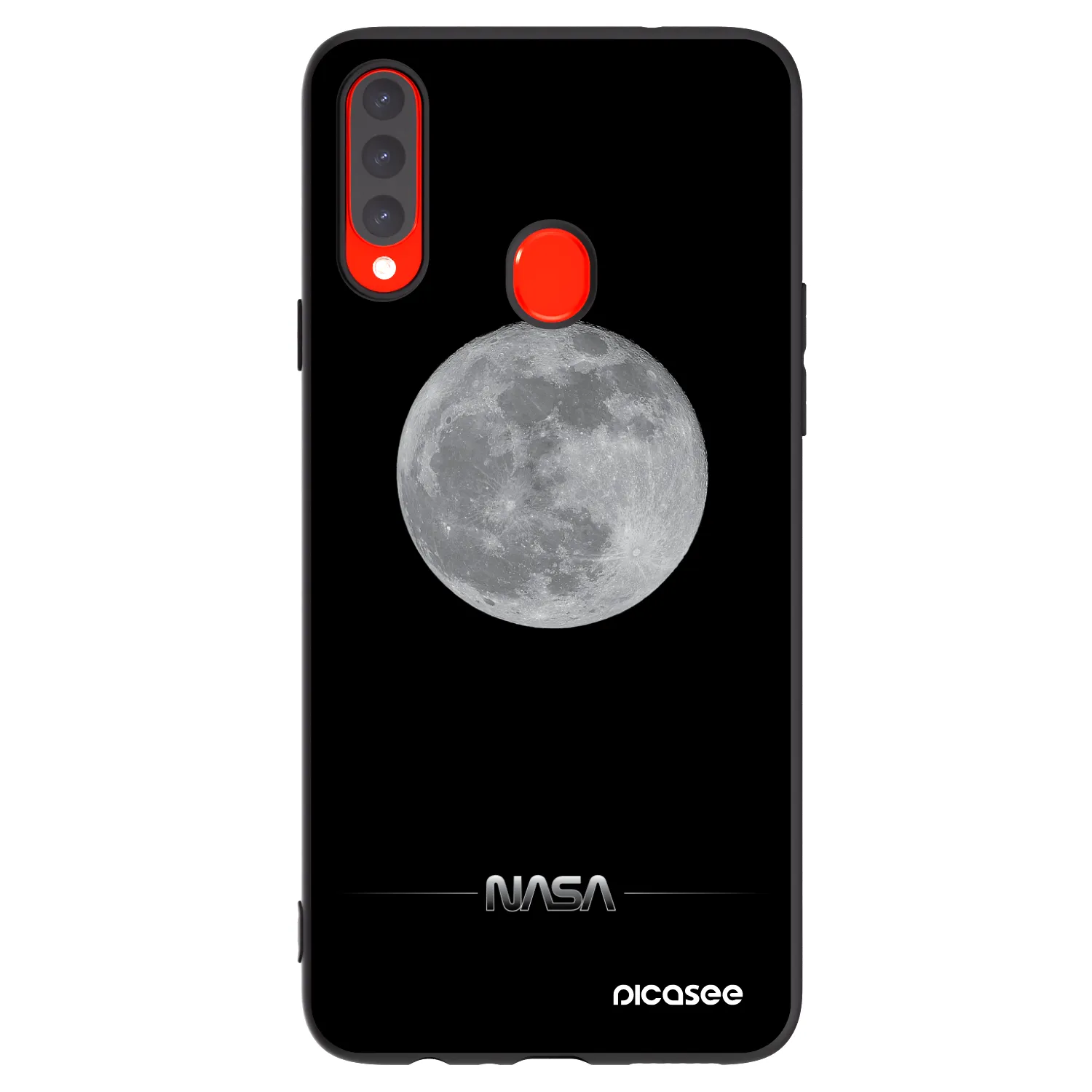 Picasee Samsung Galaxy A20s Hülle - Schwarzes Silikon - Moon Minimal