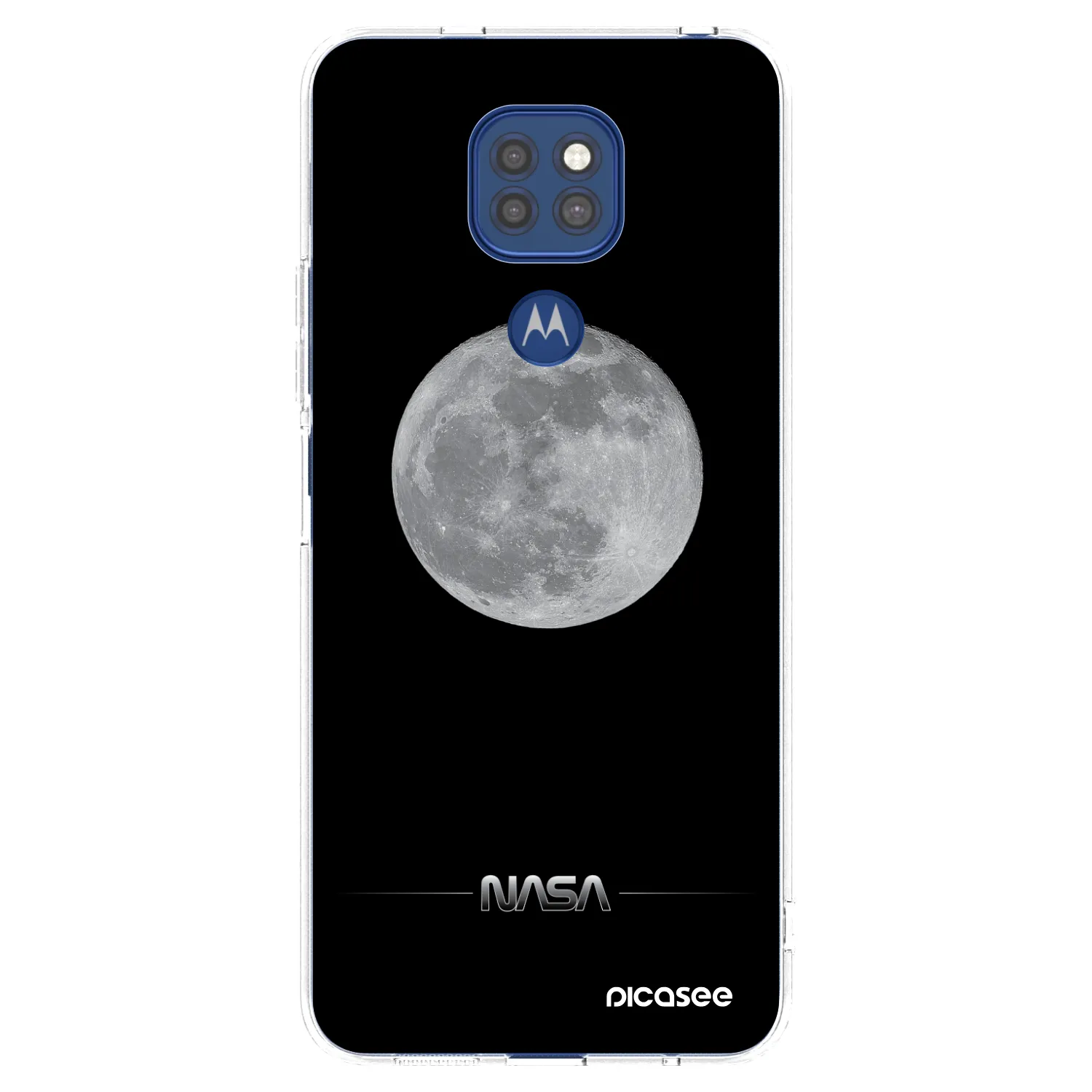 Picasee Motorola Moto G9 Play Hülle - Transparentes Silikon - Moon Minimal
