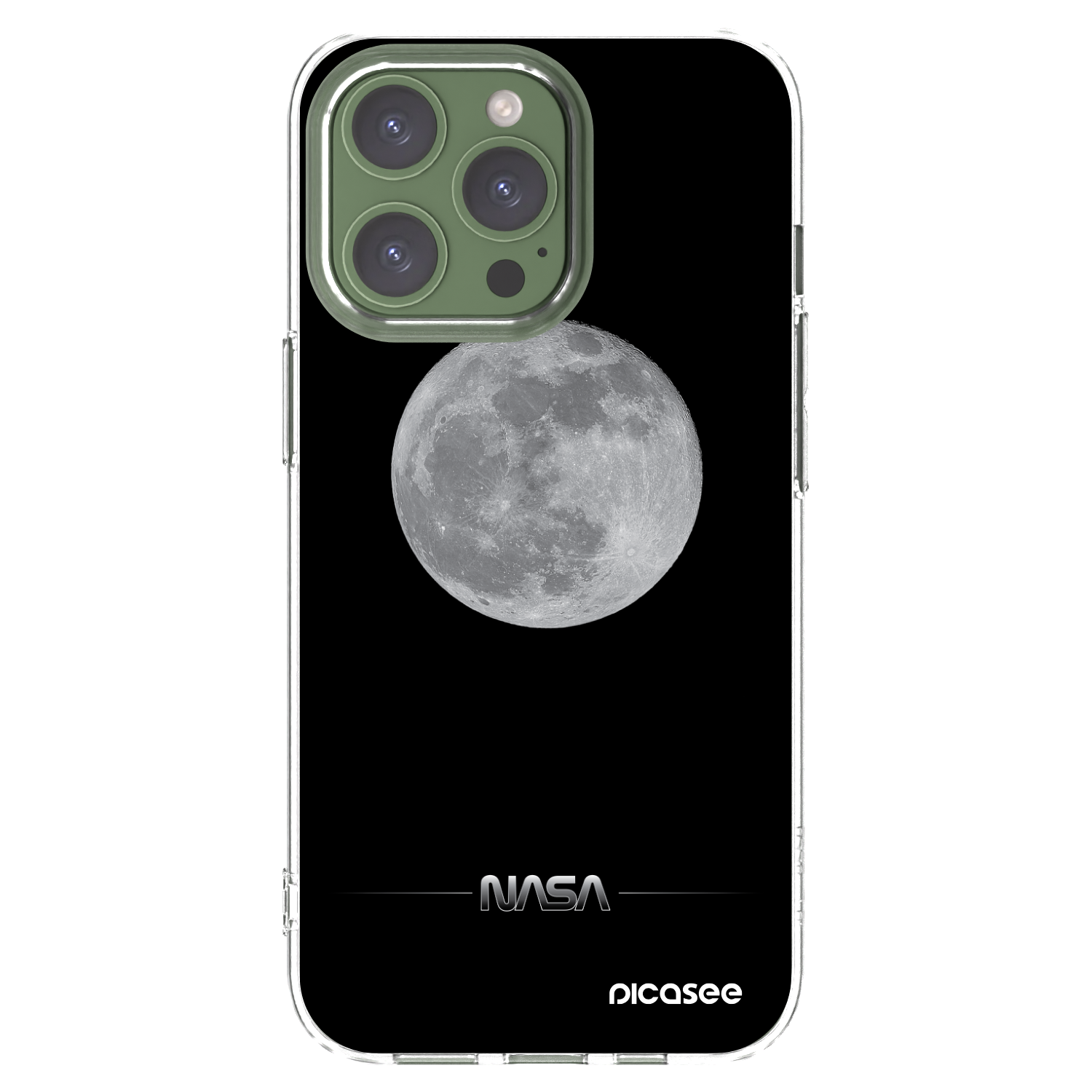 Picasee Apple iPhone 13 Pro Hülle - Transparentes Silikon - Moon Minimal