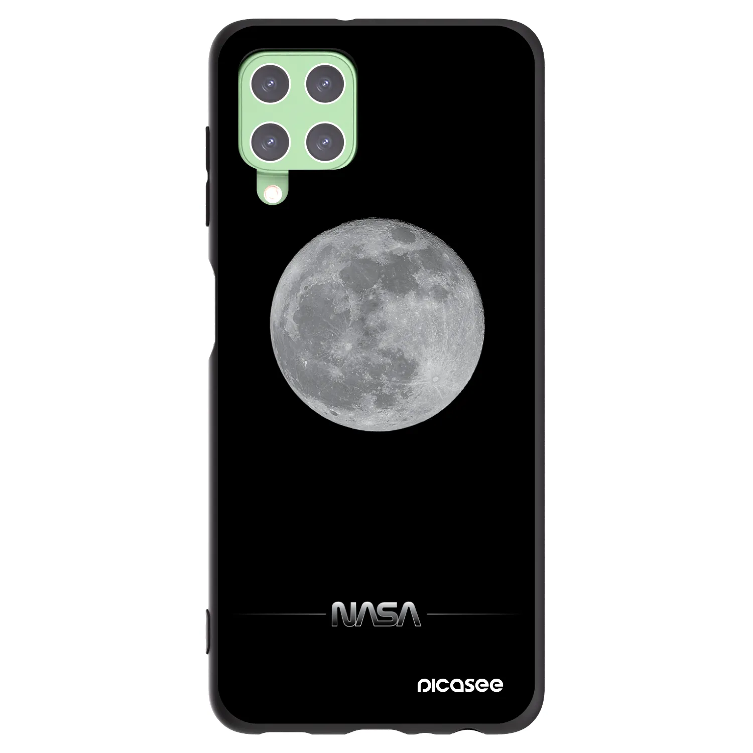 Picasee Samsung Galaxy A22 A225F 4G Hülle - Schwarzes Silikon - Moon Minimal