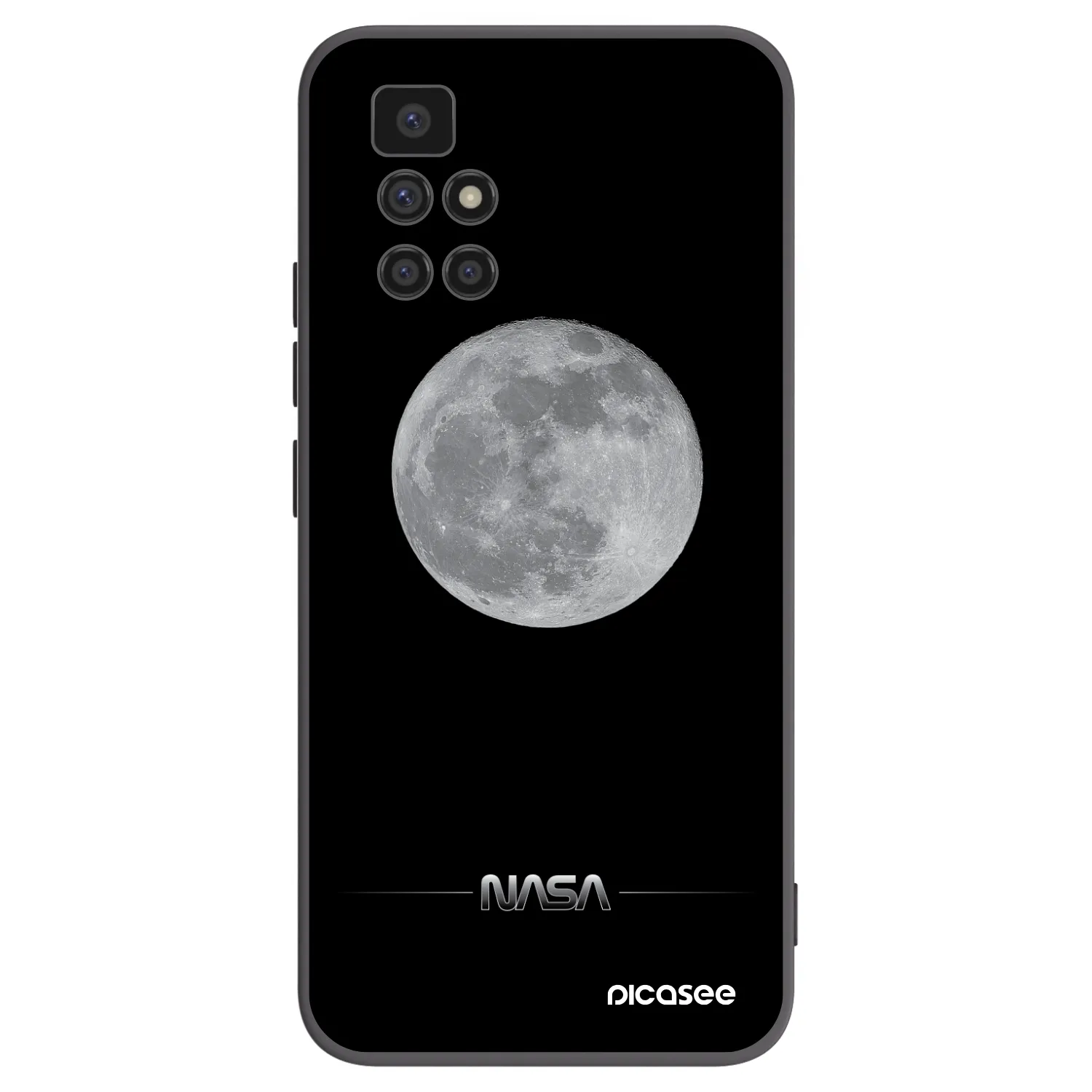 Picasee Xiaomi Redmi 10 Hülle - Schwarzes Silikon - Moon Minimal