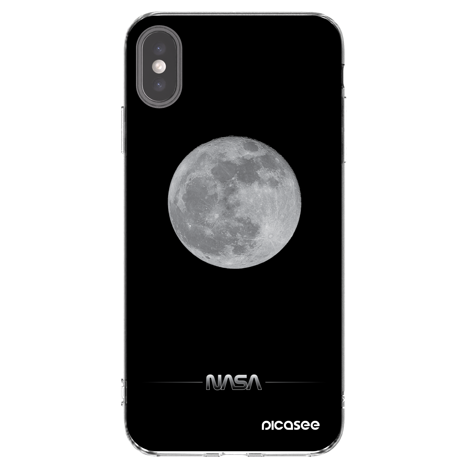 Picasee Apple iPhone XS Max Hülle - Transparentes Silikon - Moon Minimal