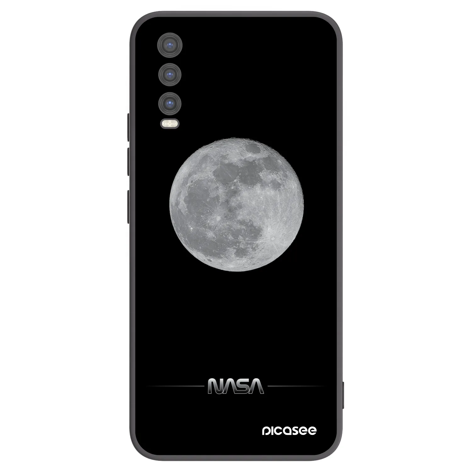 Picasee Vivo Y20s Hülle - Schwarzes Silikon - Moon Minimal