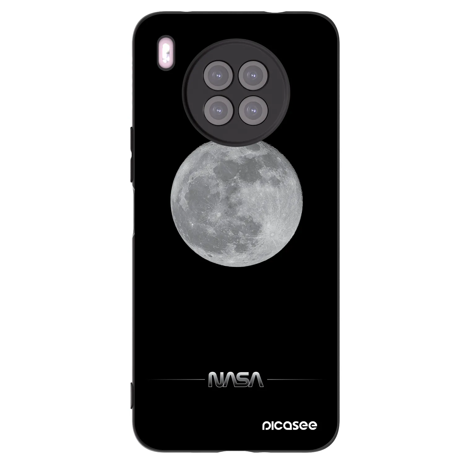 Picasee Huawei Nova 8i Hülle - Schwarzes Silikon - Moon Minimal