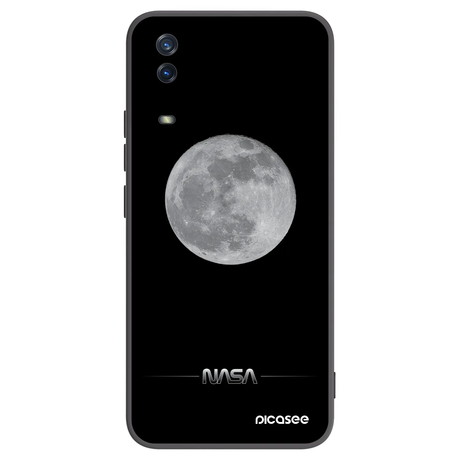 Picasee Vivo Y11s Hülle - Schwarzes Silikon - Moon Minimal