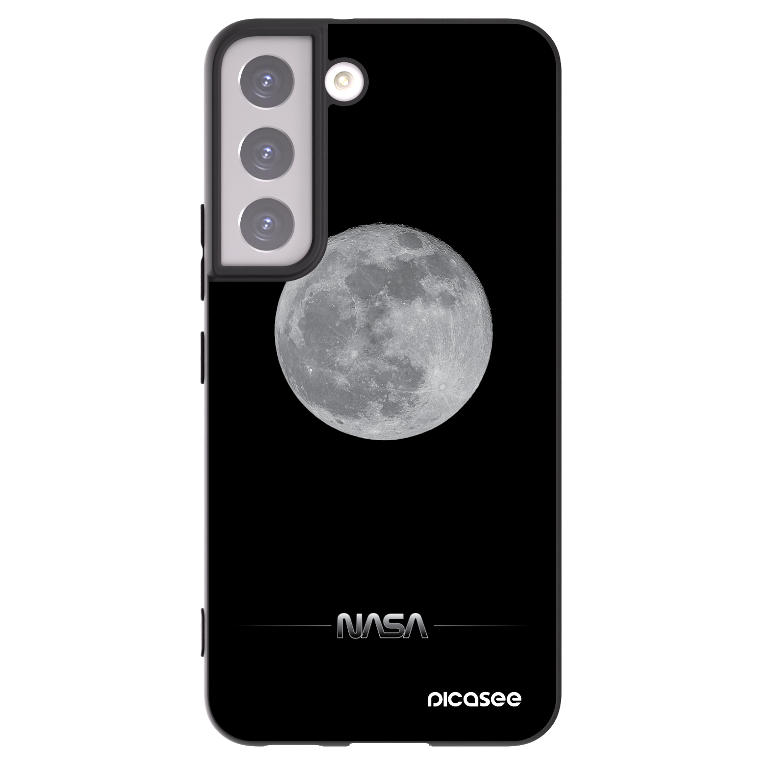 Picasee Samsung Galaxy S22 5G Hülle - Schwarzes Silikon - Moon Minimal