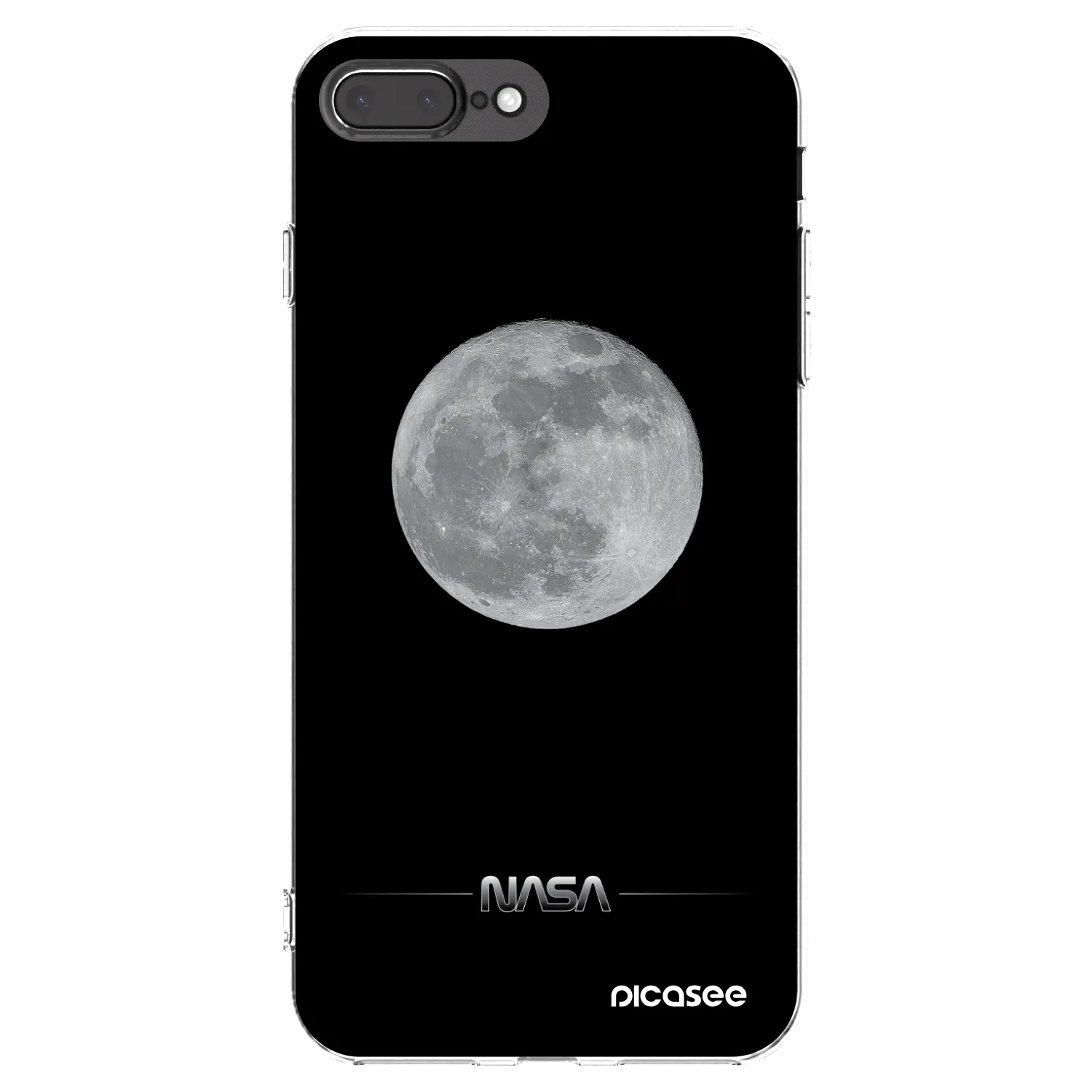 Picasee Apple iPhone 7 Plus Hülle - Transparentes Silikon - Moon Minimal