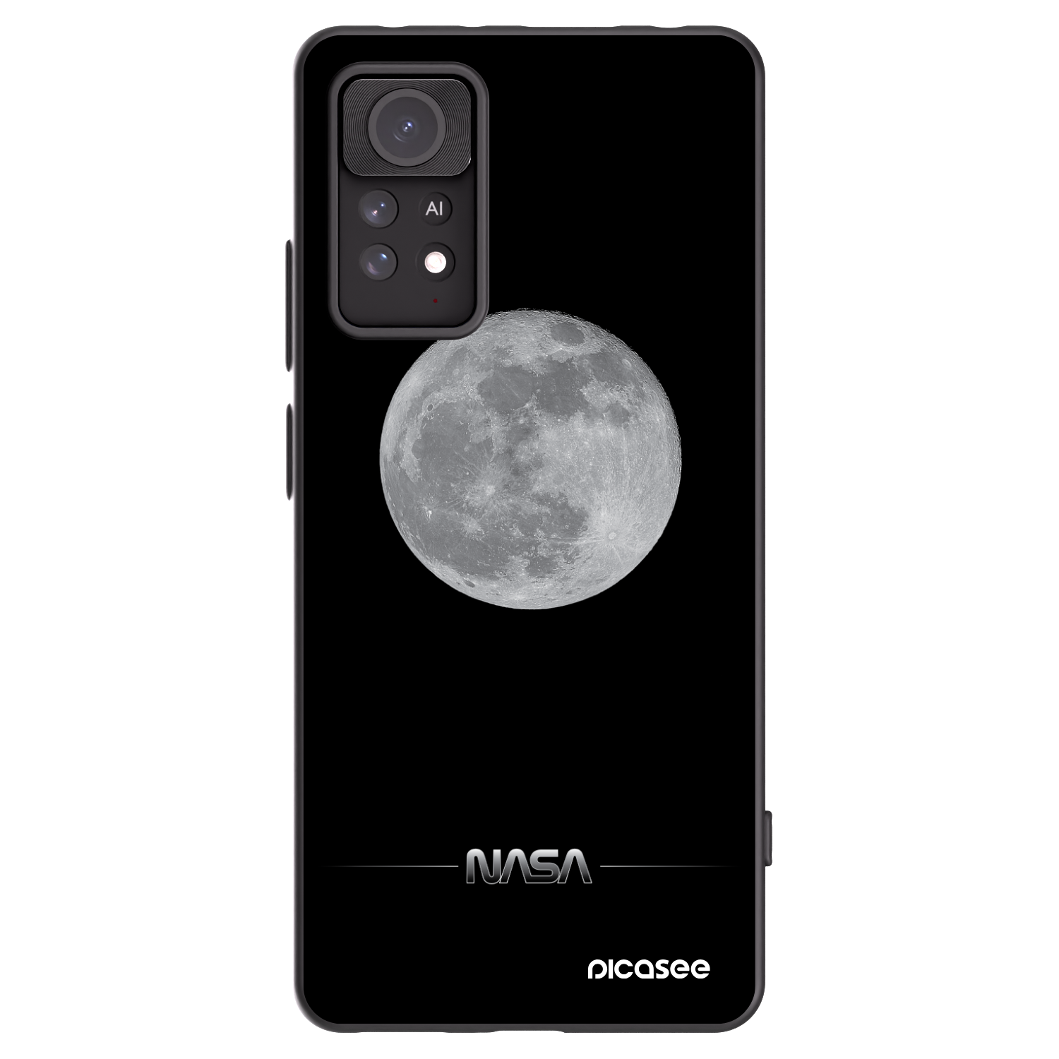 Picasee Xiaomi Redmi Note 11 Pro 5G Hülle - Schwarzes Silikon - Moon Minimal