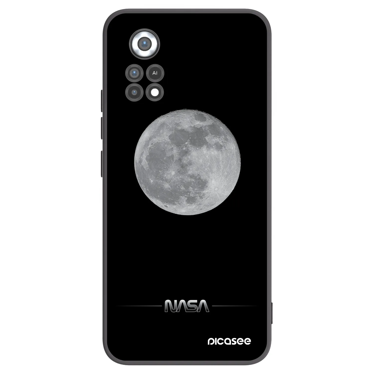 Picasee Xiaomi Poco X4 Pro 5G Hülle - Schwarzes Silikon - Moon Minimal