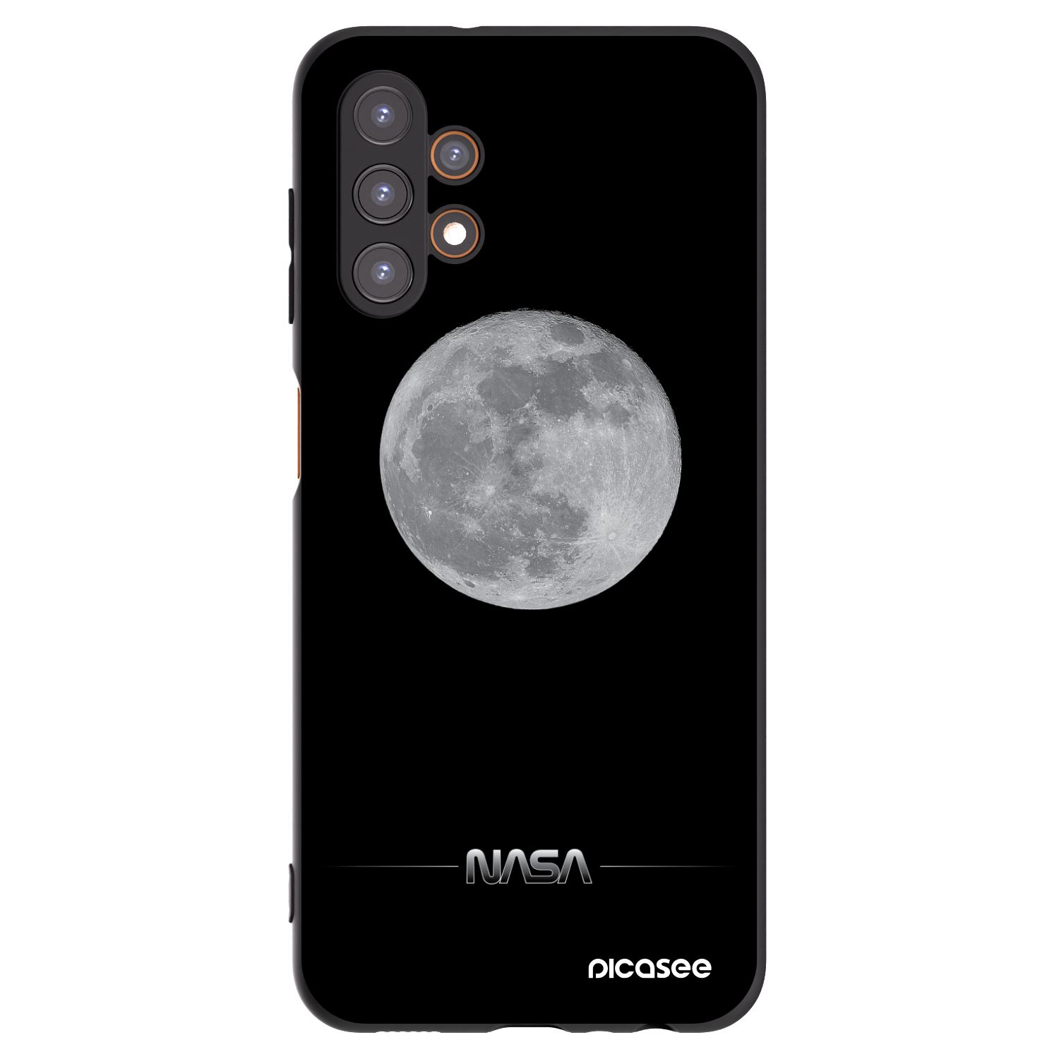Picasee Samsung Galaxy A13 4G A135 Hülle - Schwarzes Silikon - Moon Minimal