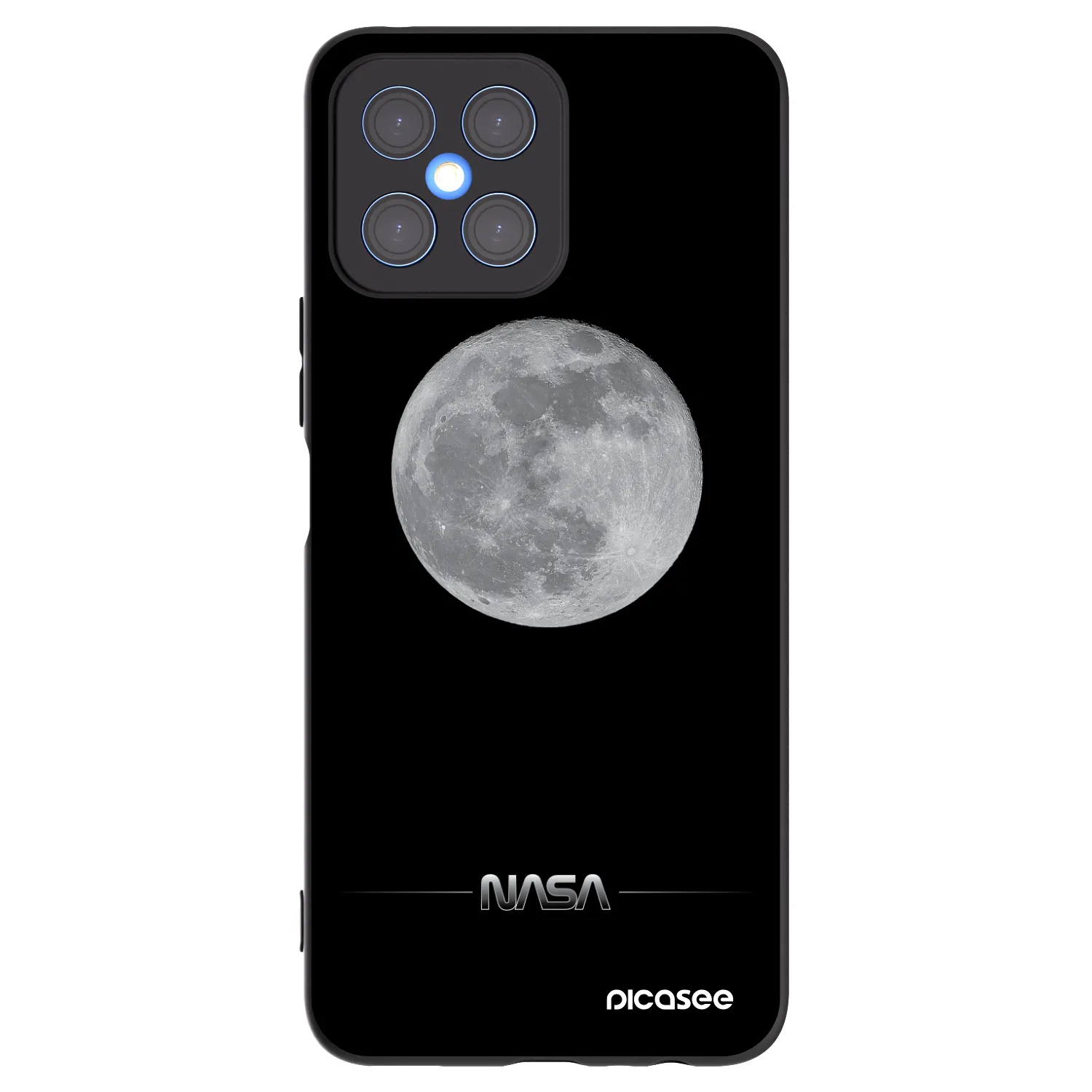 Picasee Honor X8 4G Hülle - Schwarzes Silikon - Moon Minimal