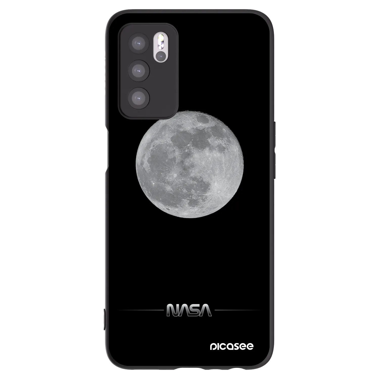 Picasee OPPO A16 Hülle - Schwarzes Silikon - Moon Minimal