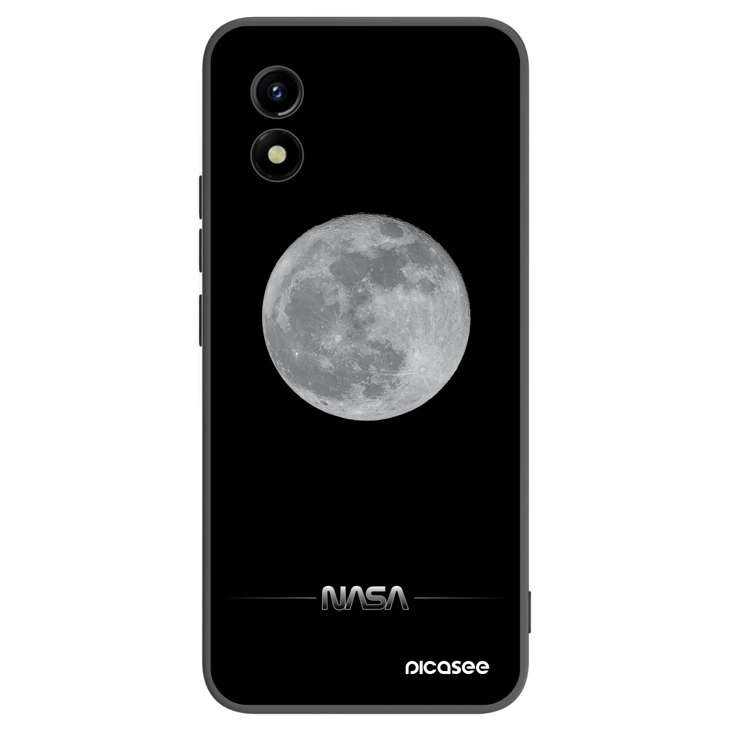 Picasee Vivo Y01 Hülle - Schwarzes Silikon - Moon Minimal