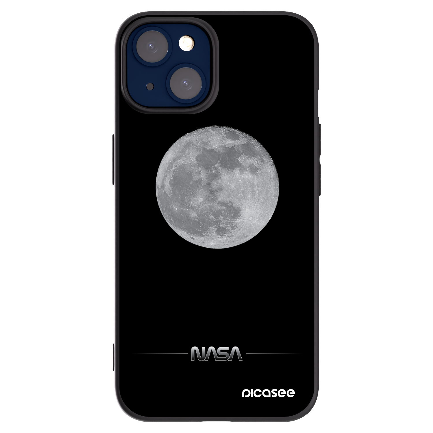 Picasee Apple iPhone 14 Hülle - Schwarzes Silikon - Moon Minimal