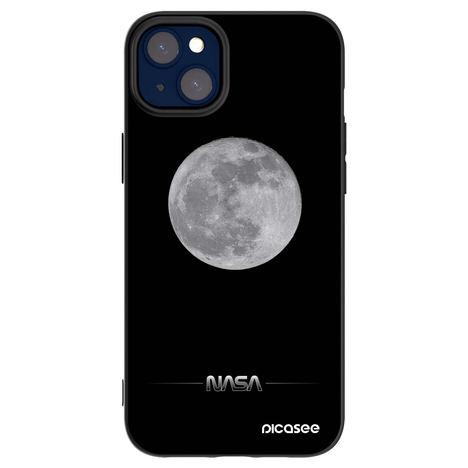 Picasee Apple iPhone 14 Plus Hülle - Schwarzes Silikon - Moon Minimal