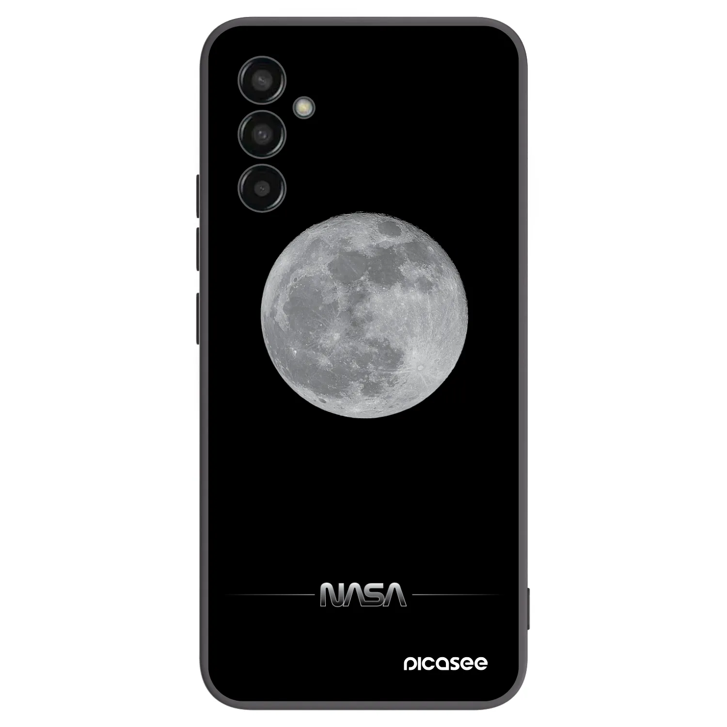 Picasee Samsung Galaxy M13 M135F Hülle - Schwarzes Silikon - Moon Minimal