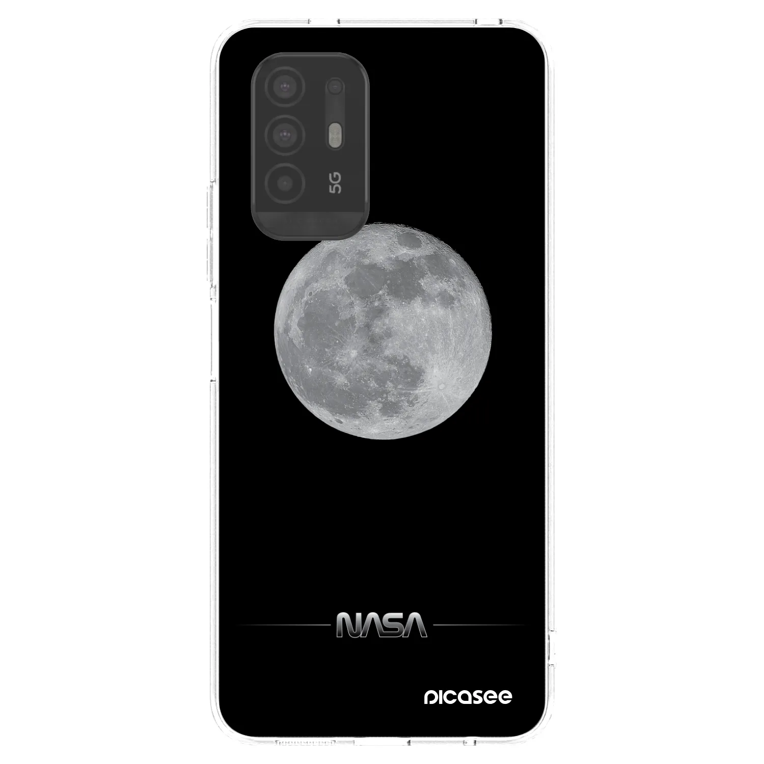Picasee OPPO A94 5G Hülle - Transparentes Silikon - Moon Minimal