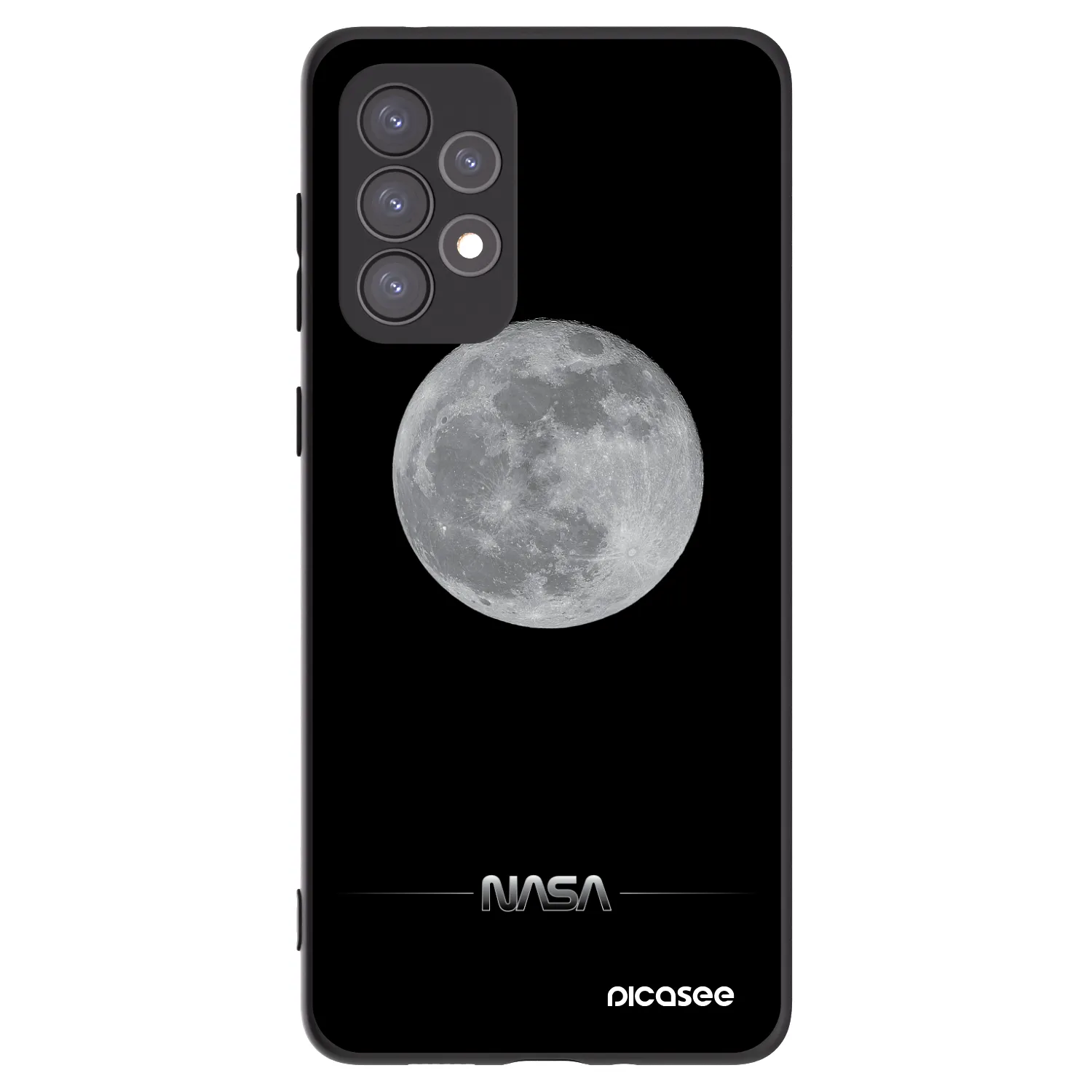 Picasee Samsung Galaxy A73 5G Hülle - Schwarzes Silikon - Moon Minimal