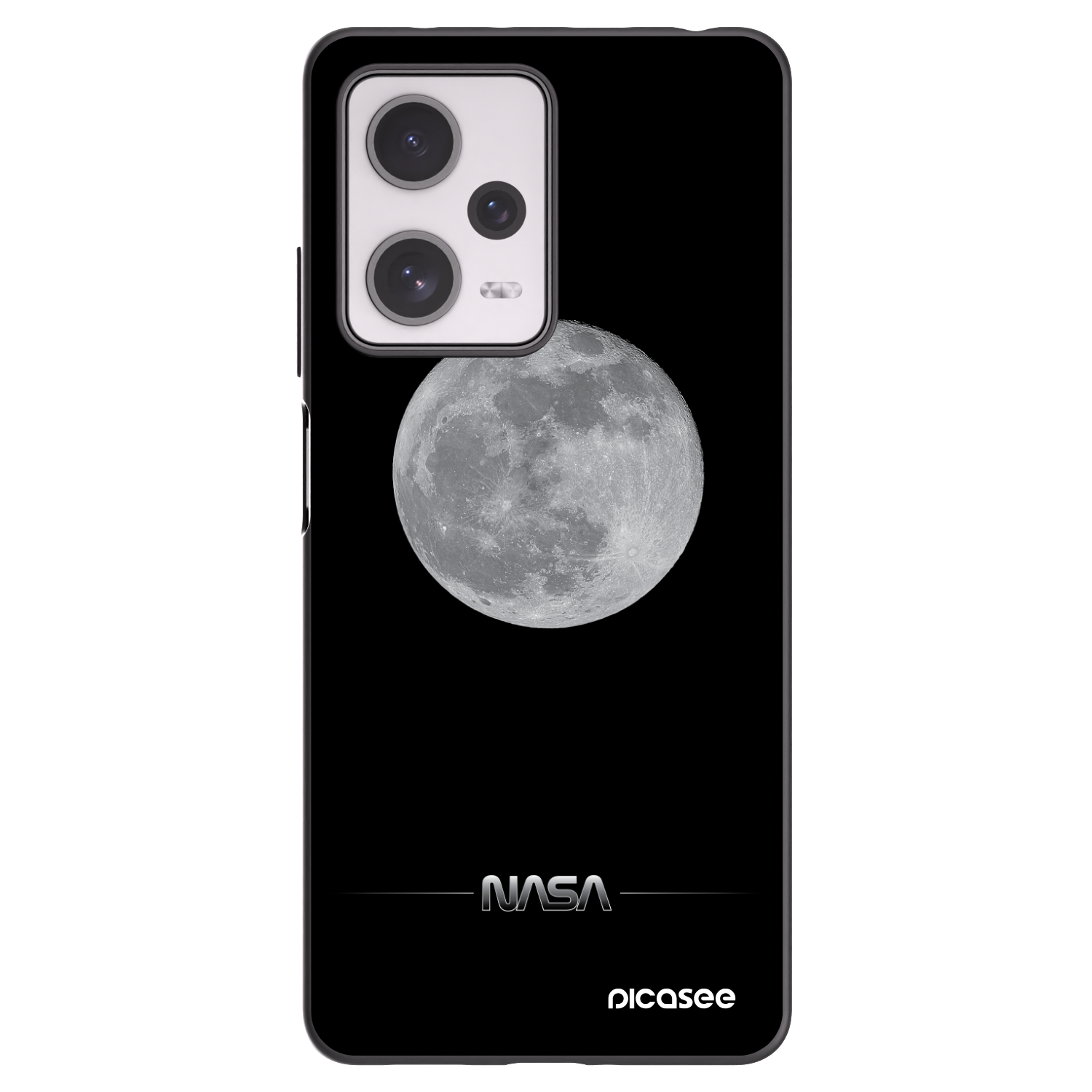 Picasee Xiaomi Redmi Note 12 Pro+ 5G Hülle - Schwarzes Silikon - Moon Minimal