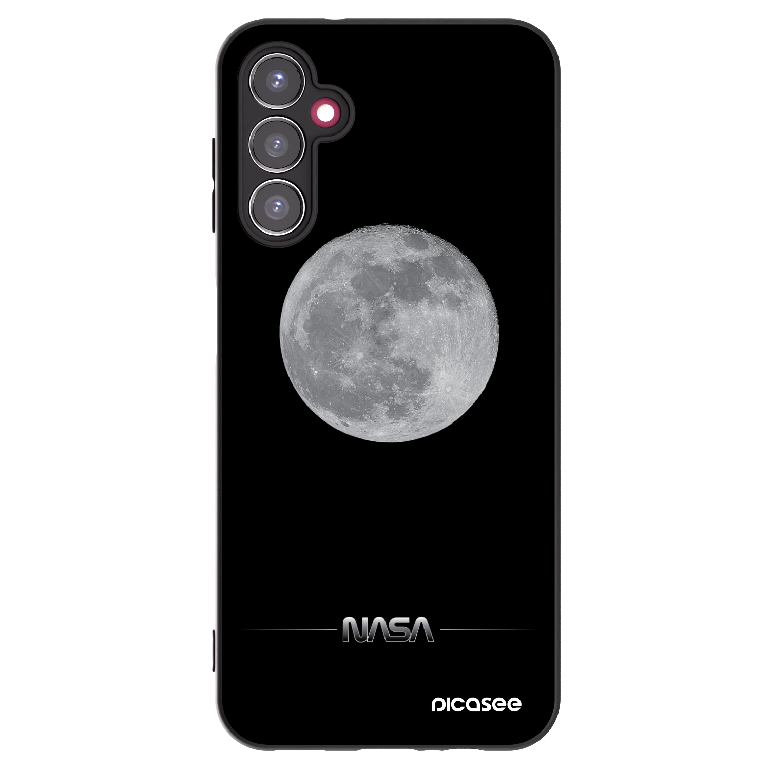 Picasee Samsung Galaxy A14 4G A145R Hülle - Schwarzes Silikon - Moon Minimal