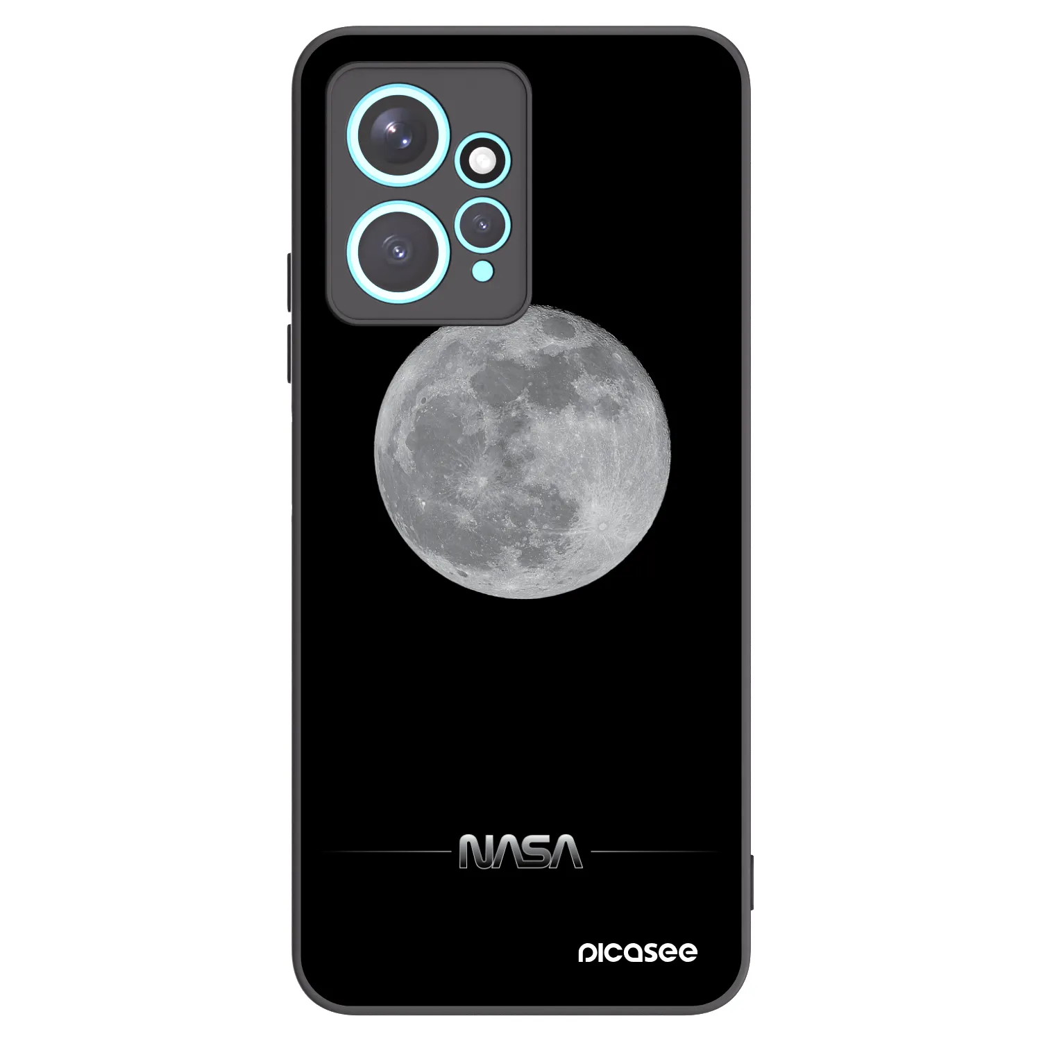 Picasee Xiaomi Redmi Note 12 4G Hülle - Schwarzes Silikon - Moon Minimal