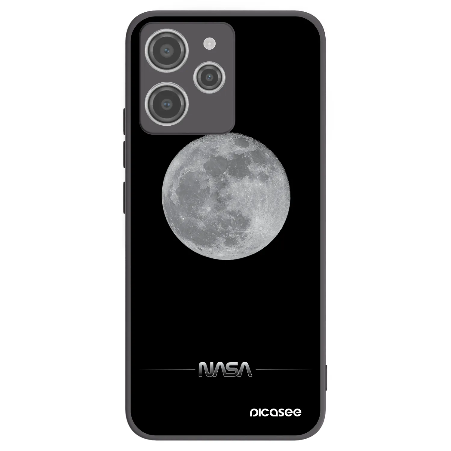 Picasee Xiaomi Redmi 12 4G Hülle - Schwarzes Silikon - Moon Minimal