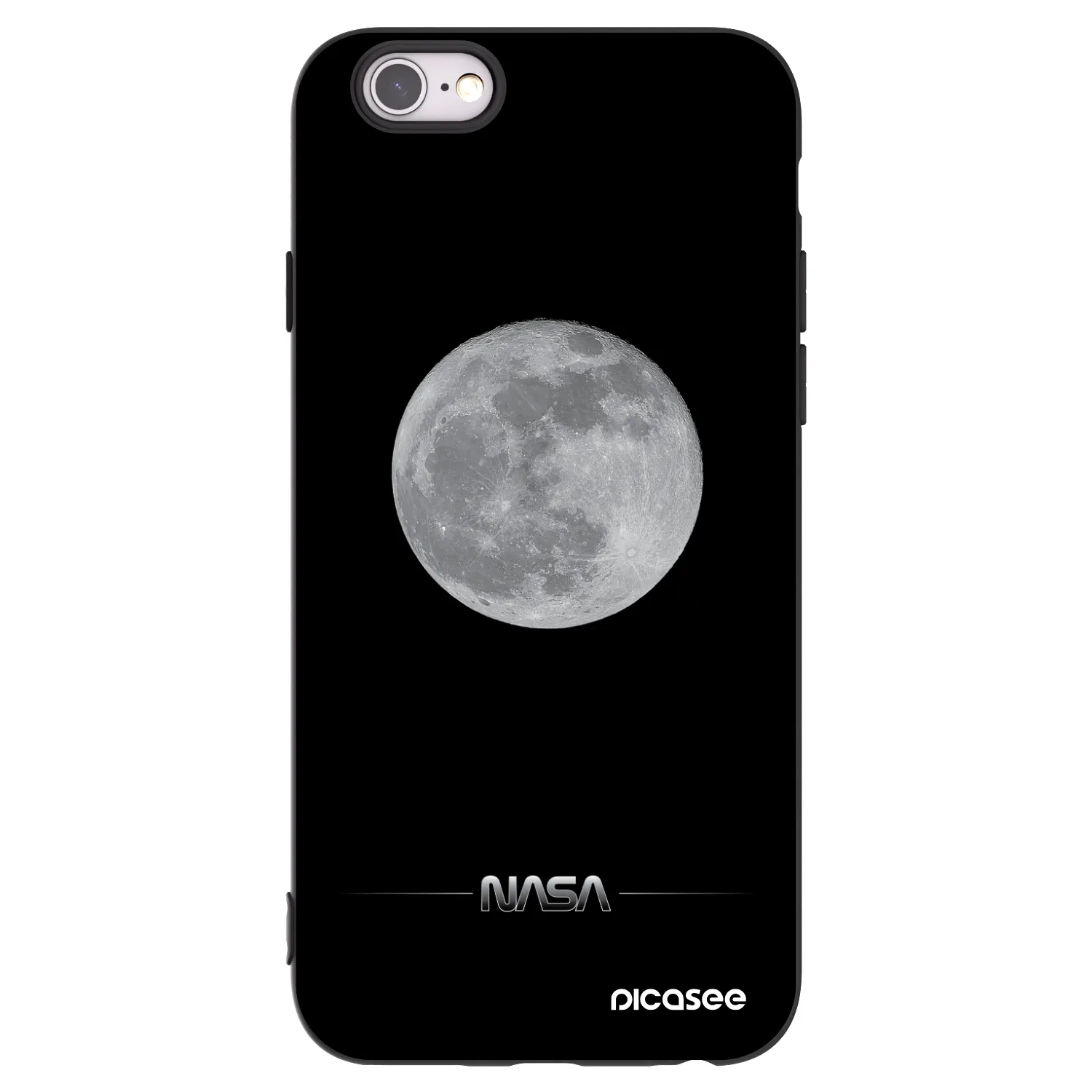 Picasee Apple iPhone 6/6S Hülle - Schwarzes Silikon - Moon Minimal