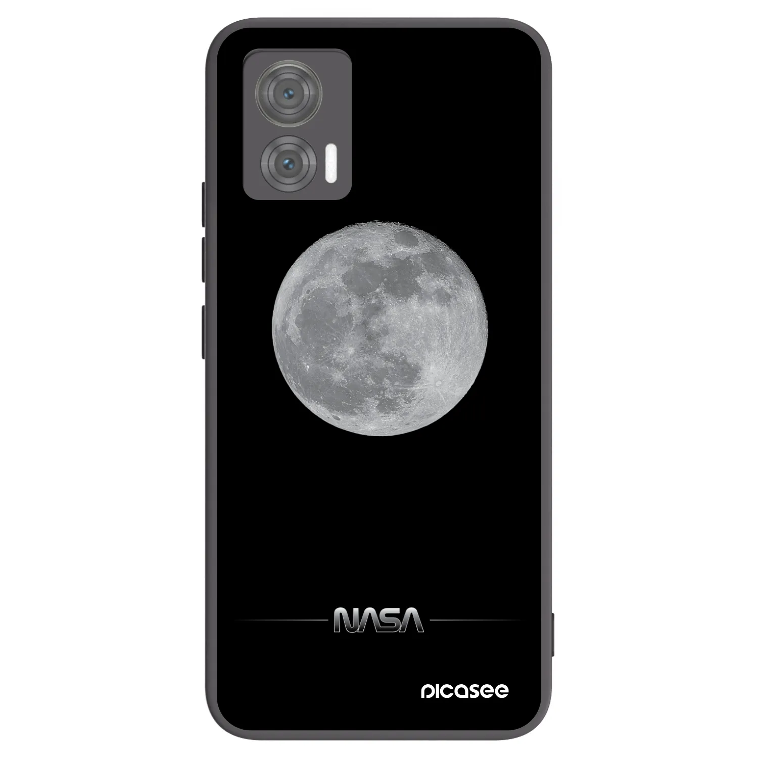 Picasee Motorola Edge 30 Neo Hülle - Schwarzes Silikon - Moon Minimal