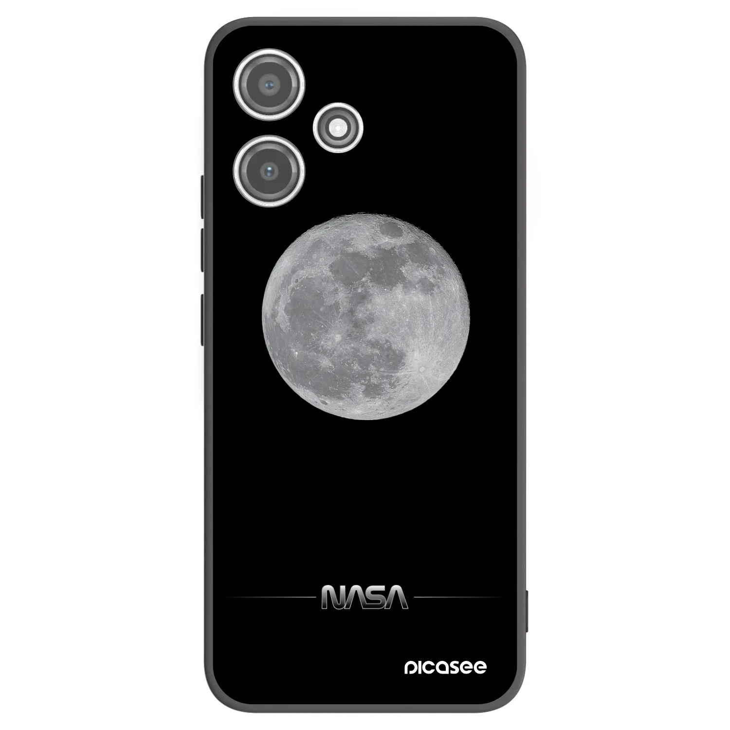 Picasee Xiaomi Redmi 12 5G Hülle - Schwarzes Silikon - Moon Minimal