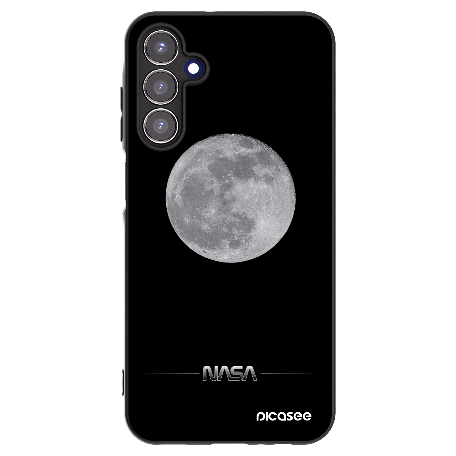 Picasee Samsung Galaxy A15 A156B 5G Hülle - Schwarzes Silikon - Moon Minimal