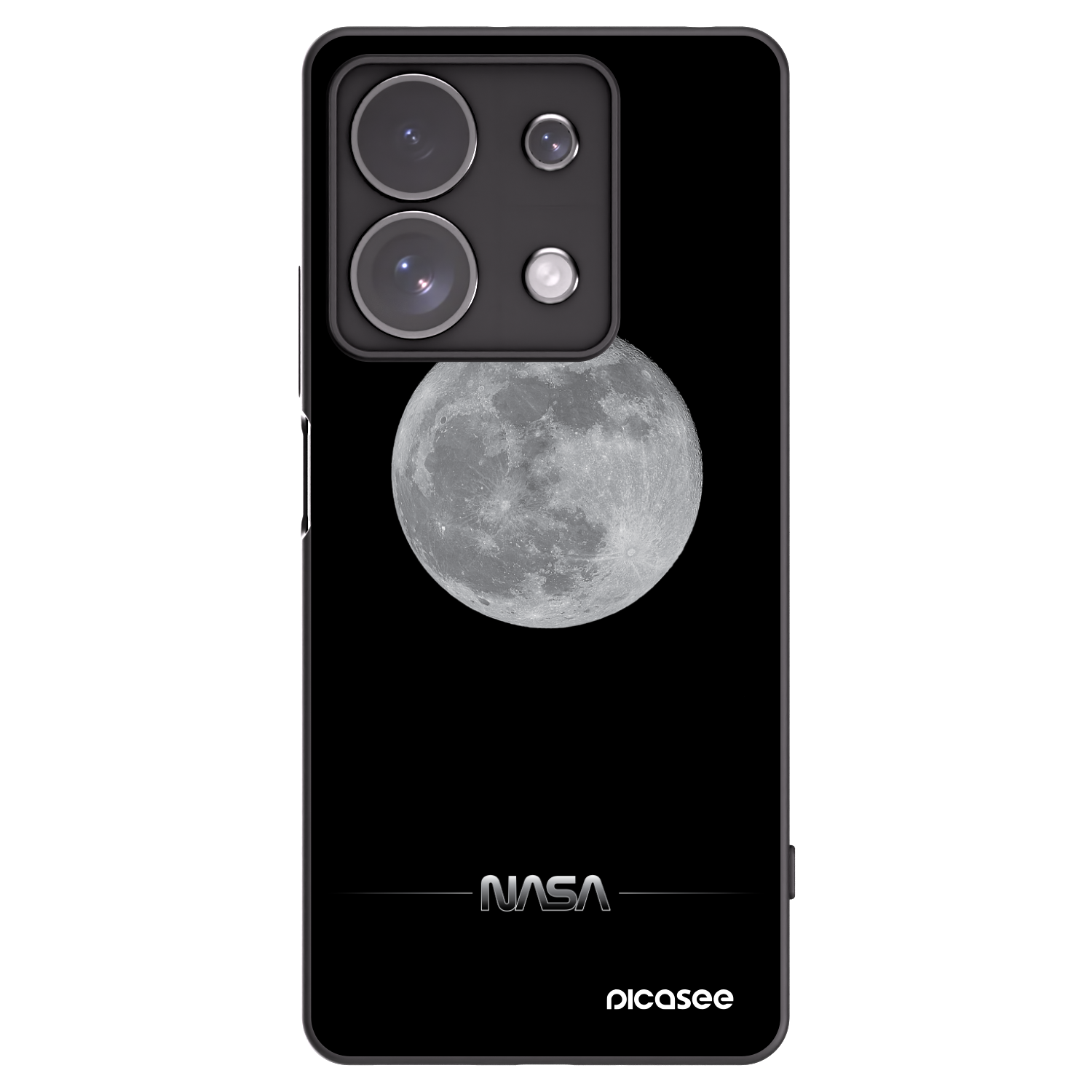 Picasee Xiaomi Redmi Note 13 Pro 4G Hülle - Schwarzes Silikon - Moon Minimal