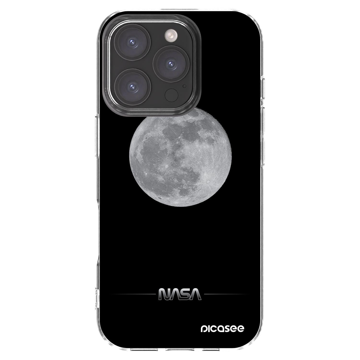 Picasee Apple iPhone 16 Pro Hülle - Transparentes Silikon - Moon Minimal