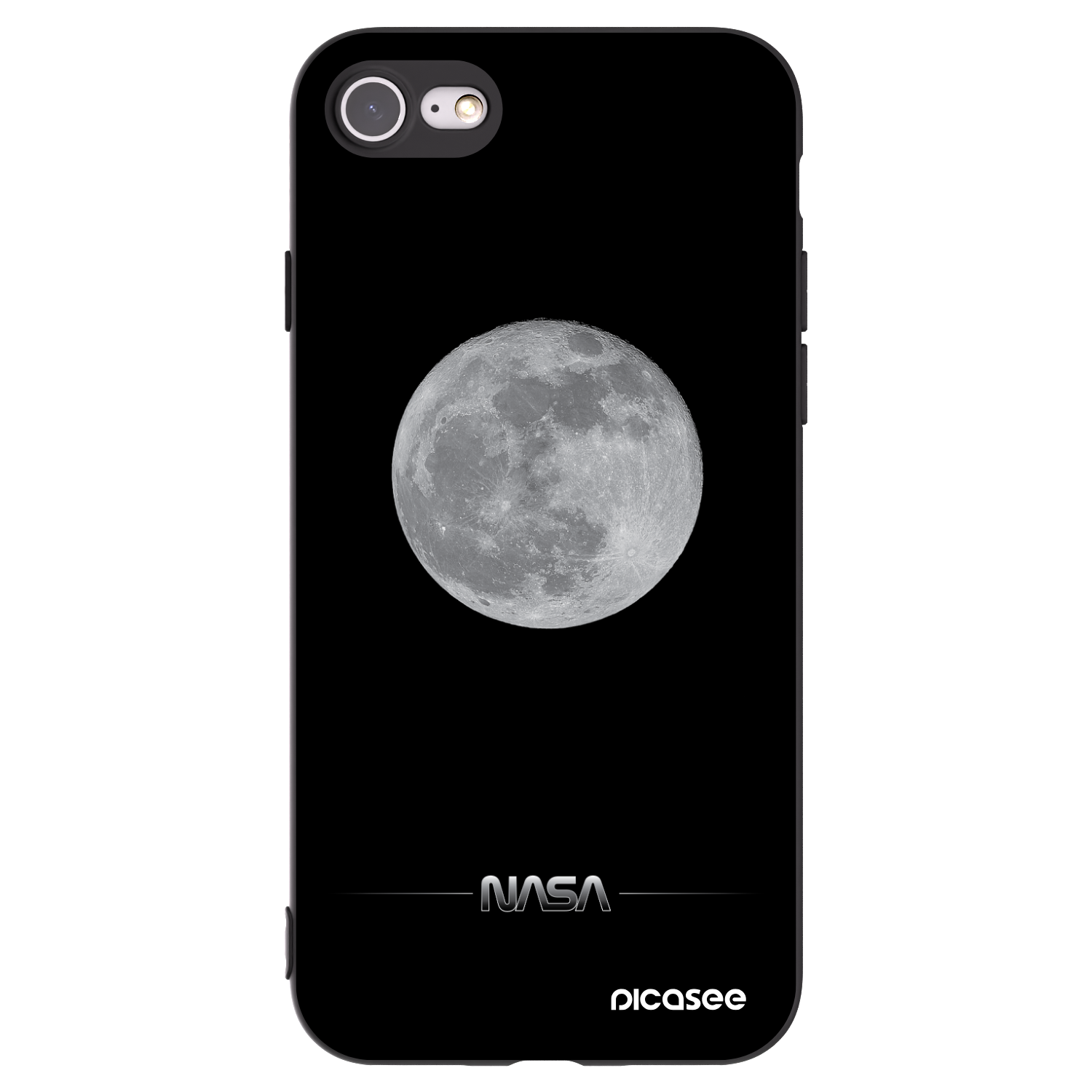 Picasee Apple iPhone 8 Hülle - Schwarzes Silikon - Moon Minimal