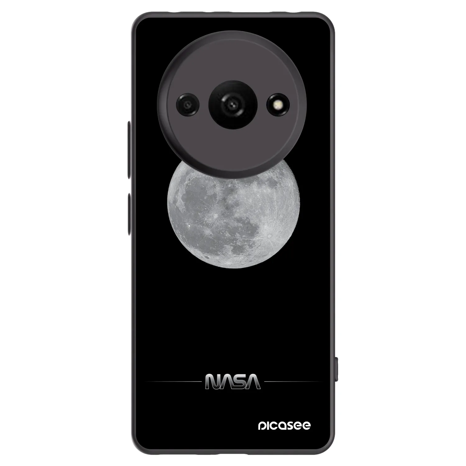 Picasee Xiaomi Redmi A3 Hülle - Schwarzes Silikon - Moon Minimal