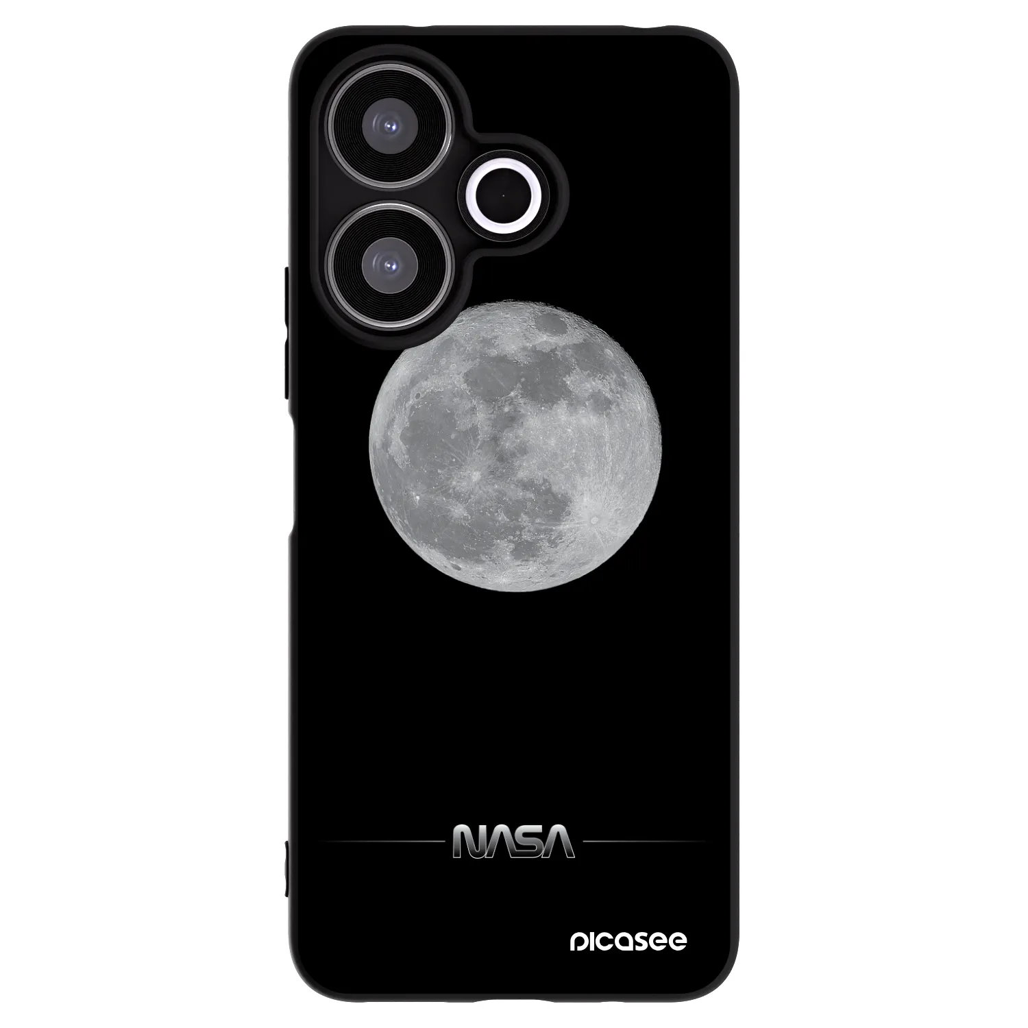 Picasee Xiaomi Redmi 13 4G Hülle - Schwarzes Silikon - Moon Minimal