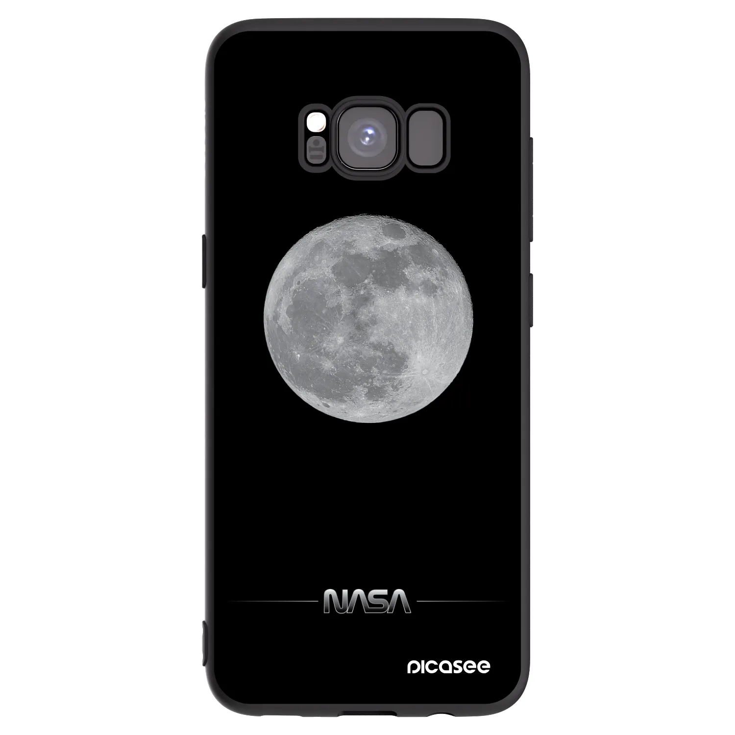 Picasee Samsung Galaxy S8 G950F Hülle - Schwarzes Silikon - Moon Minimal