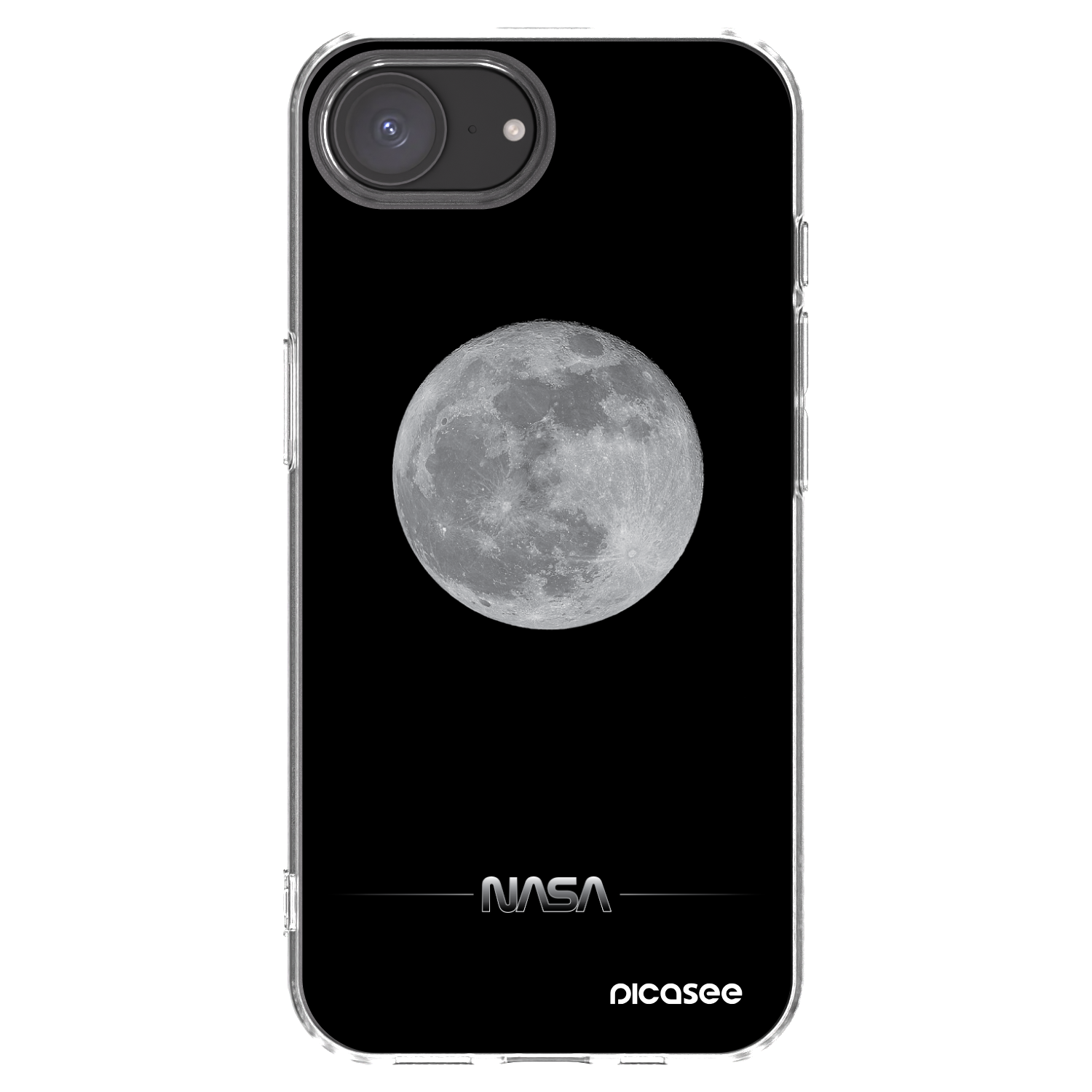 Picasee Apple iPhone 16e Hülle - Transparentes Silikon - Moon Minimal