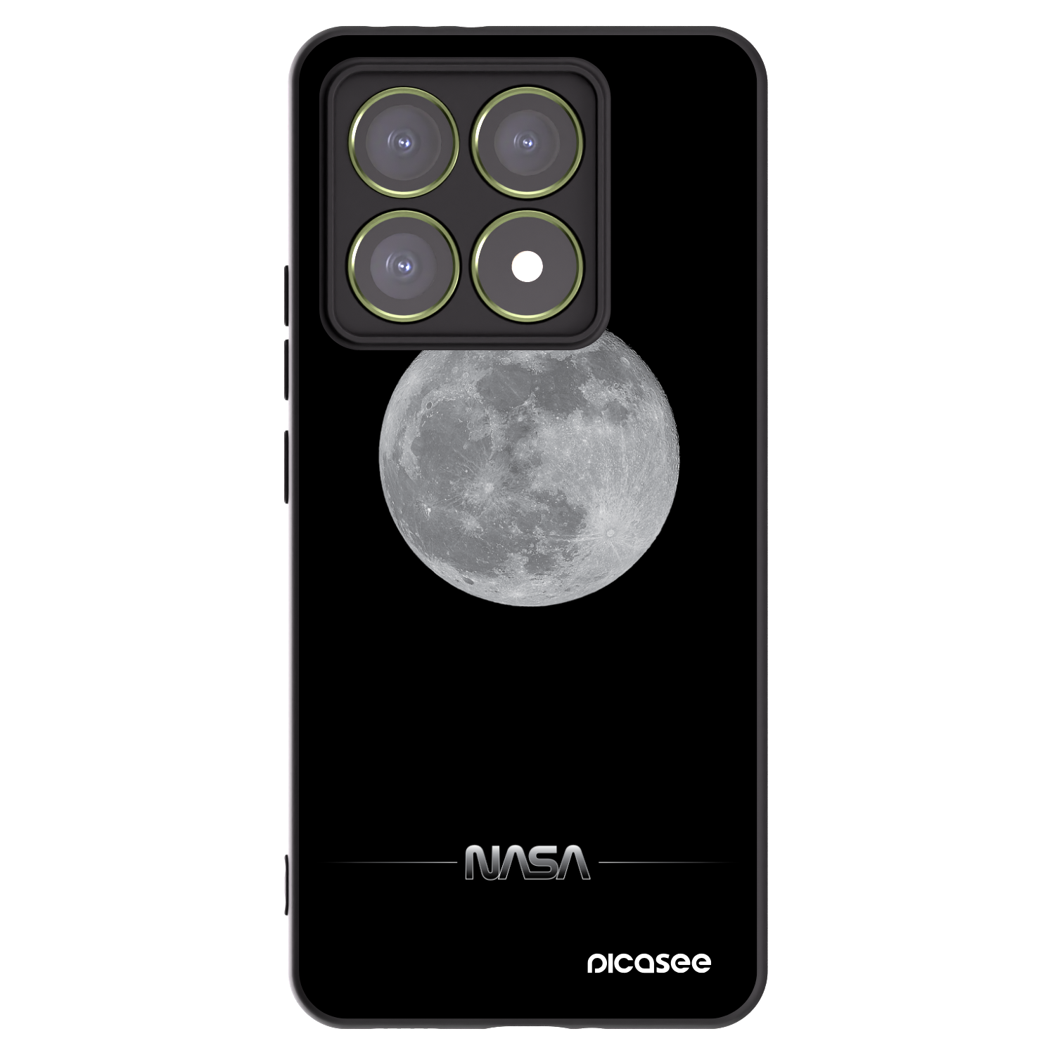 Picasee Xiaomi 14T Hülle - Schwarzes Silikon - Moon Minimal