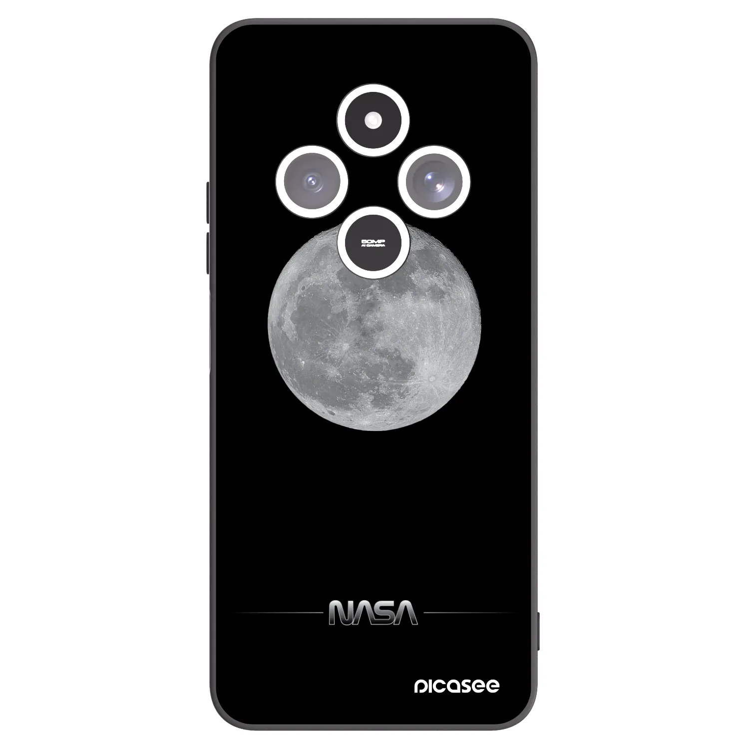Picasee Xiaomi Redmi 14C Hülle - Schwarzes Silikon - Moon Minimal