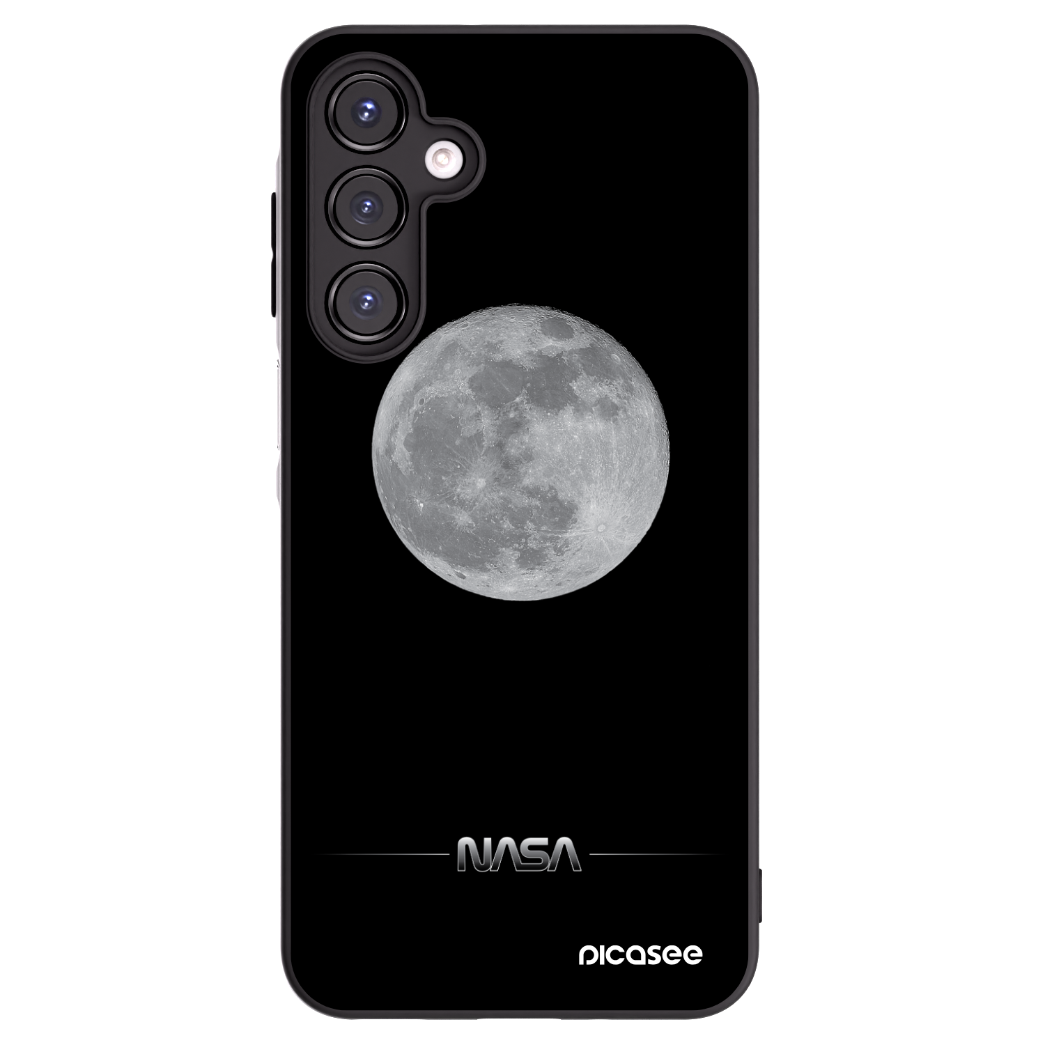Picasee Samsung Galaxy A16 5G Hülle - Schwarzes Silikon - Moon Minimal